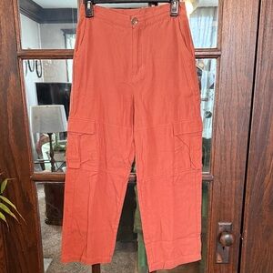 Good Luck Gem Women's Cropped Cargo Pants in Rust